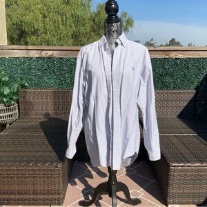 Ralph Lauren Classic Fit Striped Cotton Oxford Shirt with Pony Logo